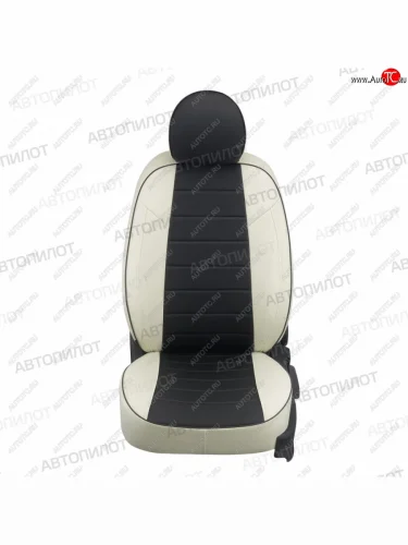 Чехлы сидений (экокожа, простая компл., без подл) Автопилот (белый/черный) CITROEN C5 RD дорестайлинг, седан (2008-2017)