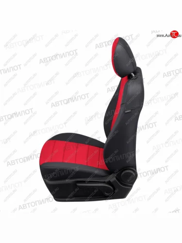 Чехлы сидений (экокожа/алькантара) Автопилот (черный/красный) Daewoo Matiz ( M100,  M150,  M200,  M250,  M300) (1998-2016) дорестайлинг, рестайлинг