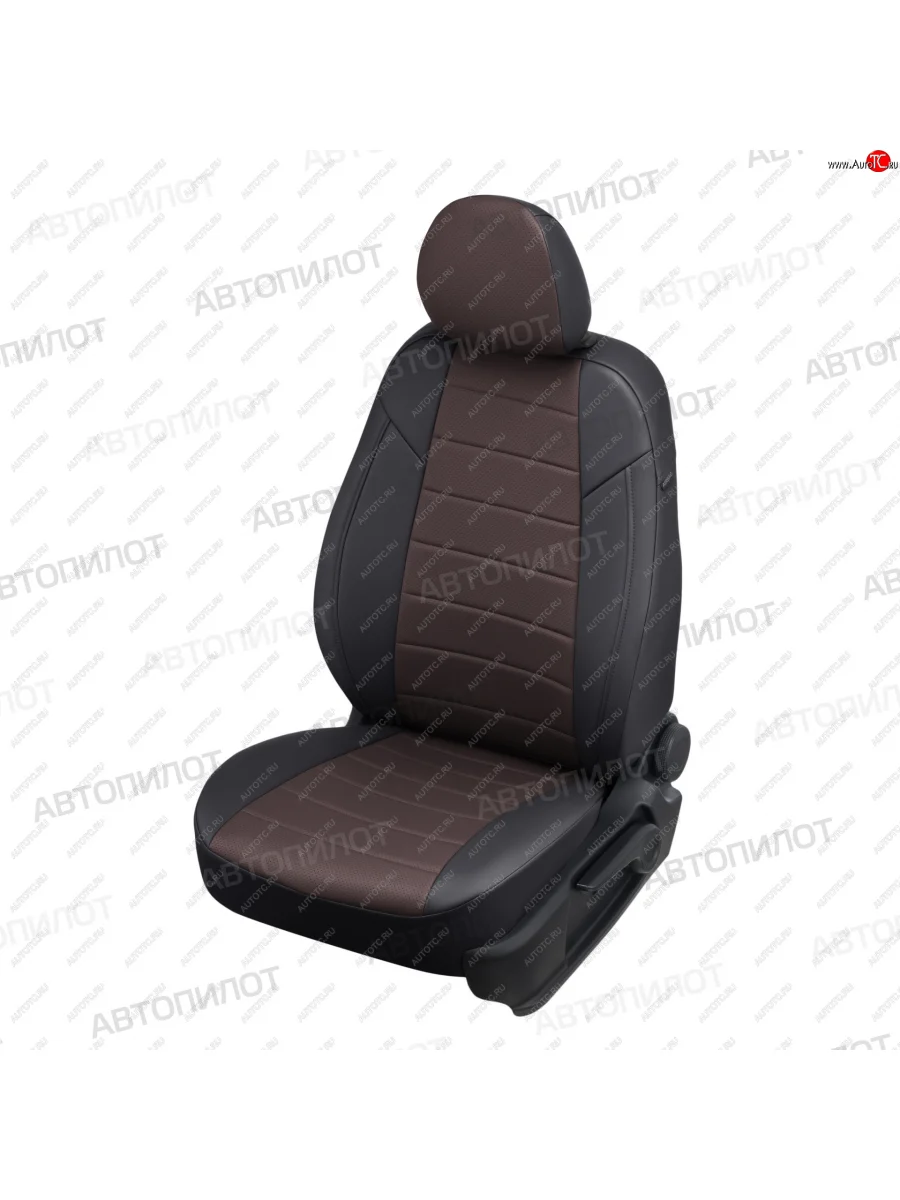 Чехлы сидений (экокожа) Автопилот FAW Besturn X80 дорестайлинг (2014-2019) (черный/шоколад)  в Перми Пермском крае