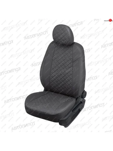 Чехлы сидений (экокожа, 3 места) Автопилот Ромб (темно-серый) CITROEN Jumper 250 (2006-2014)