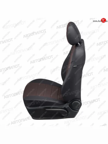 Чехлы сидений (экокожа, 9 мест) Автопилот (черный/шоколад) CITROEN Jumpy дорестайлинг (2007-2013)