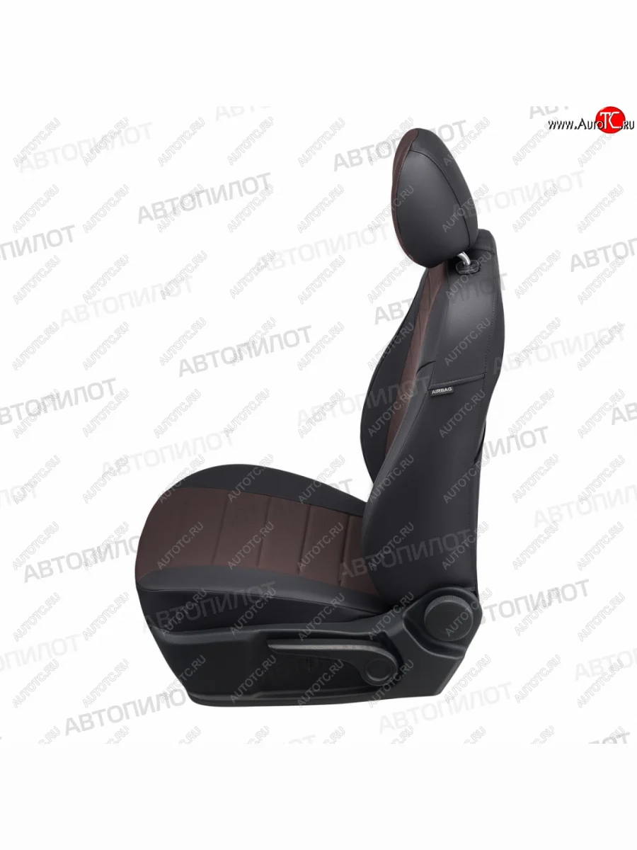 Чехлы сидений (экокожа, 9 мест) Автопилот CITROEN Jumpy дорестайлинг (2007-2013) (черный/шоколад)  в Перми Пермском крае