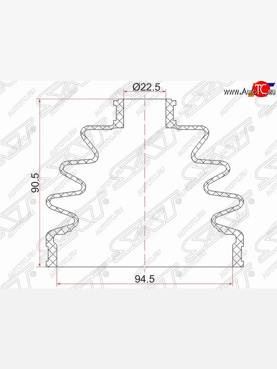Пыльник ШРУСа (наружный) SAT Nissan Cefiro A32 (1994-1998)  в Воронеже Воронежской области