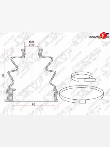 Пыльник ШРУСа (внутренний,1.6) SAT Mitsubishi ASX дорестайлинг (2010-2012)