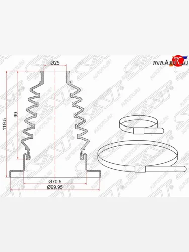 Пыльник ШРУСа (внутренний) SAT Volkswagen Jetta A6 седан дорестайлинг (2011-2015)