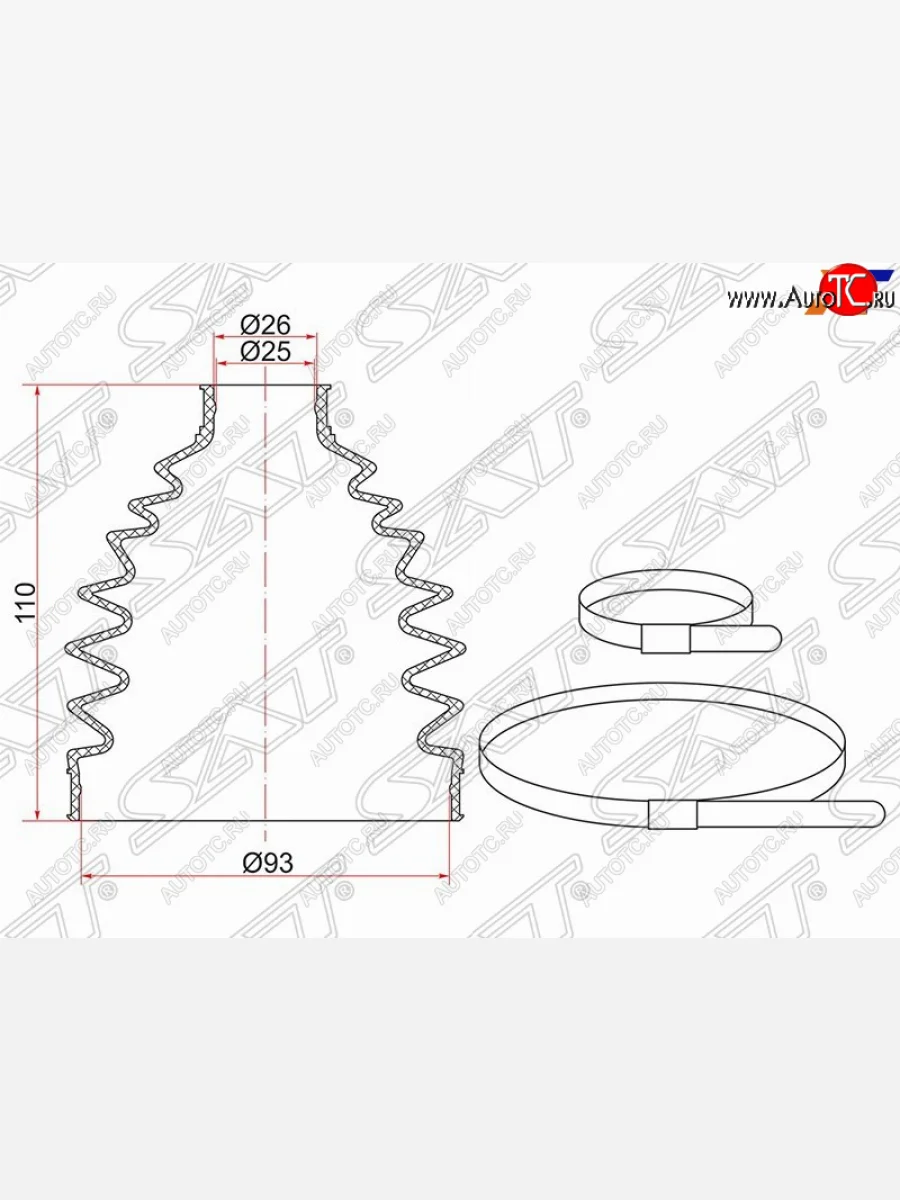 Пыльник ШРУСа (наружный) SAT  Nissan Almera (2000-2006) 2 N16  в Керчи Республика Крым
