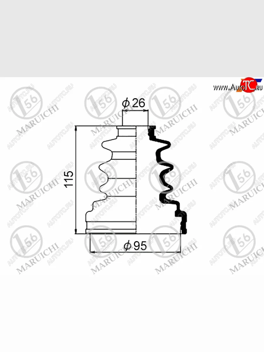 Пыльник ШРУСа (наружный) MARUICHI Toyota Hilux N140, N150, N160, N170 рестайлинг (2001-2005)  в Керчи Республика Крым