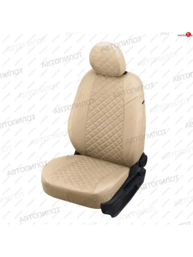 Чехлы сидений (экокожа/алькантара) Автопилот Ромб (бежевый) Ford EcoSport  B515 (2017-2019) рестайлинг