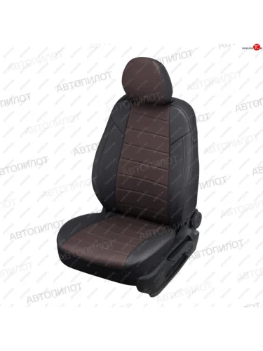 Чехлы сидений (экокожа) Автопилот (черный/шоколад) Ford Explorer U502 дорестайлинг (2010-2016)