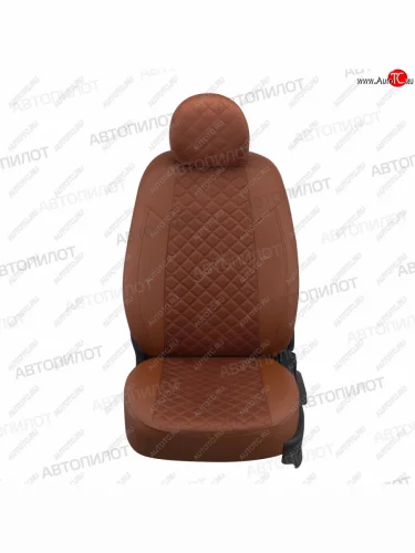 Чехлы сидений (экокожа/алькантара) Автопилот Ромб (коричневый) Ford Explorer  U502 (2010-2019) дорестайлинг, 1-ый рестайлинг, 5 дв., 2-ой рестайлинг, 5 дв.