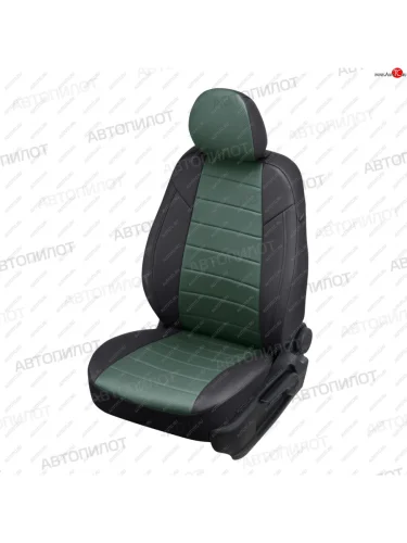 Чехлы сидений (экокожа) Автопилот (черный/зеленый) Ford Fiesta 6 хэтчбэк 5 дв. дорестайлинг (2008-2012)