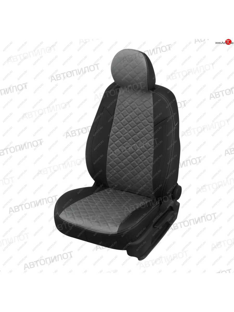 Чехлы сидений (экокожа/алькантара) Автопилот Ромб  Ford Fiesta (2008-2019) 6 (черный/серый)  в Перми Пермском крае