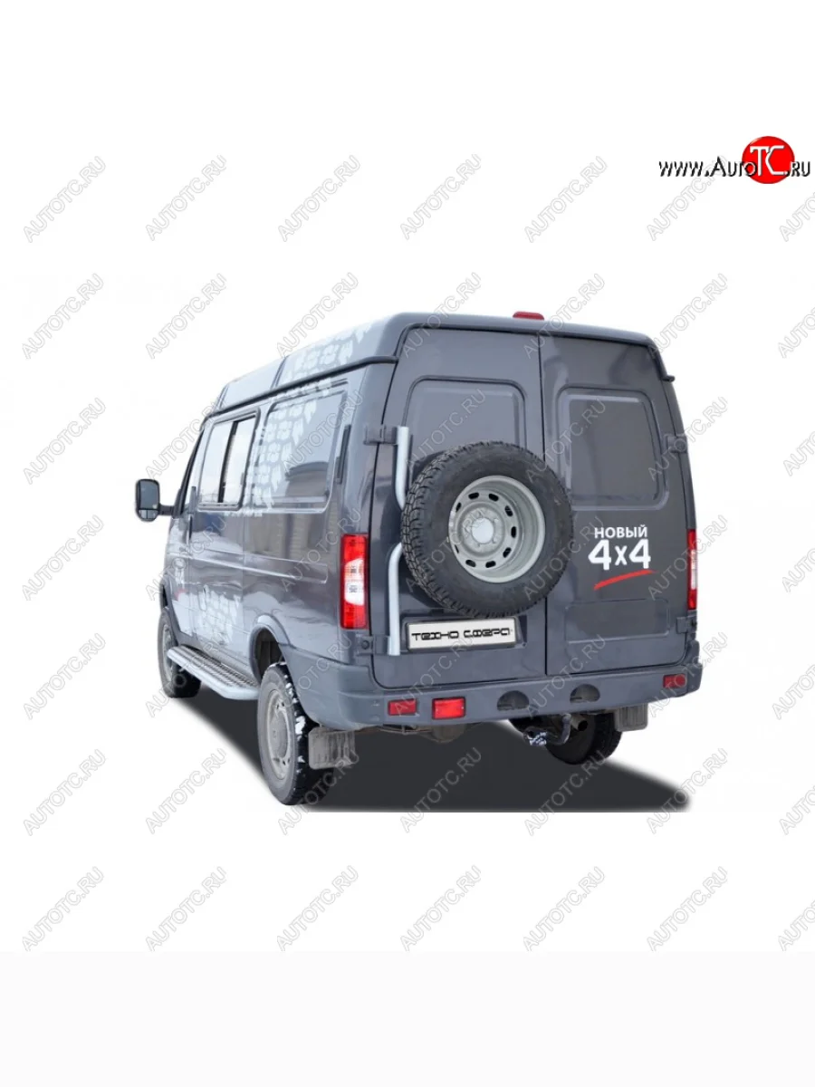 Кронштейн запасного колеса ТехноСфера (Техно Сфера) (c полимерным покрытием)  ГАЗ ГАЗель (1994-2025) 3302, 2705, 3221, 3221,Бизнес, 2705,Бизнес, 3302,Бизнес (Под новые петли, цвет: Серебристый)  В Кинешме Ивановской области