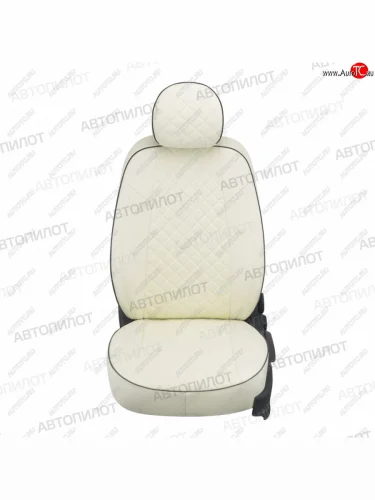 Чехлы сидений (экокожа) Автопилот Ромб (белый) Ford Mondeo Mk3,B4Y дорестайлинг, седан (2000-2003)