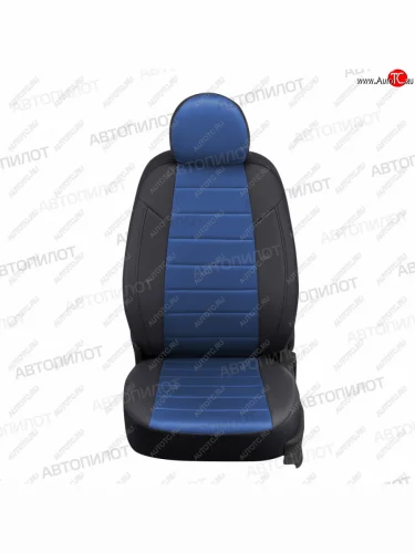 Чехлы сидений (экокожа/алькантара) Автопилот (черный/синий) Ford S-Max  CJ (2014-2019)