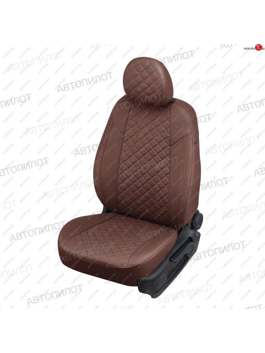 Чехлы сидений (экокожа) Автопилот Ромб  Geely Atlas Pro  NL3 (2019-2025) (темно-коричневый)