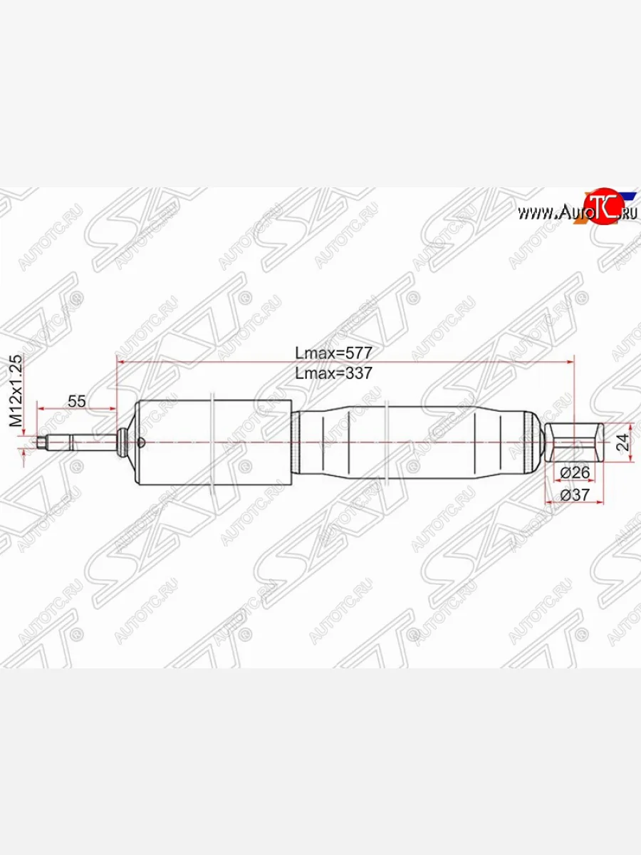 Амортизатор задний (LH=RH) SAT  Isuzu  Bighorn  UBS25GW,UBS69GW, Trooper  с доставкой в г. Керчь