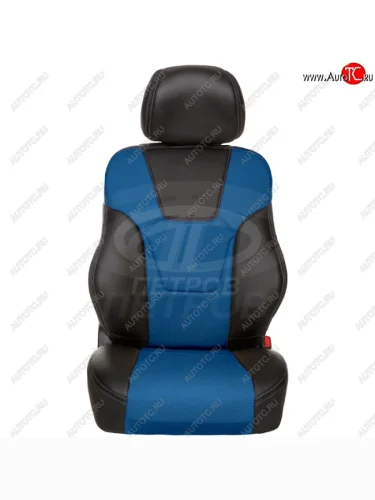 Комплект универсальных чехлов (экокожа) R.SPORT PLUS (чёрный/синий) 