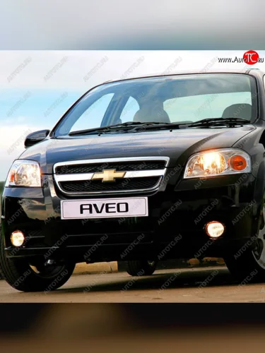 Бампер передний (с отверстиями под ПТФ) GAMMA Chevrolet Aveo T250 седан рестайлинг (2006-2011)