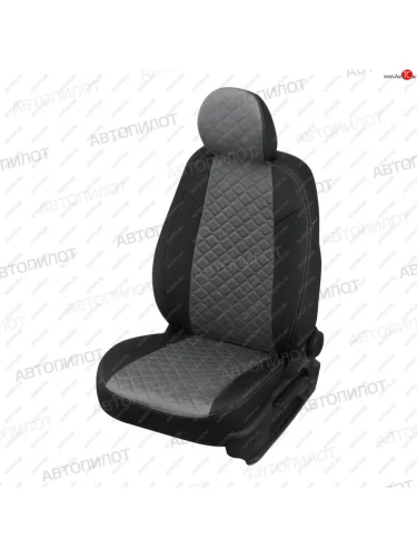 Чехлы сидений (экокожа/алькантара, Comfort) Автопилот Ромб (черный/серый) Haval H9 (2019-2021) 2-ой рестайлинг