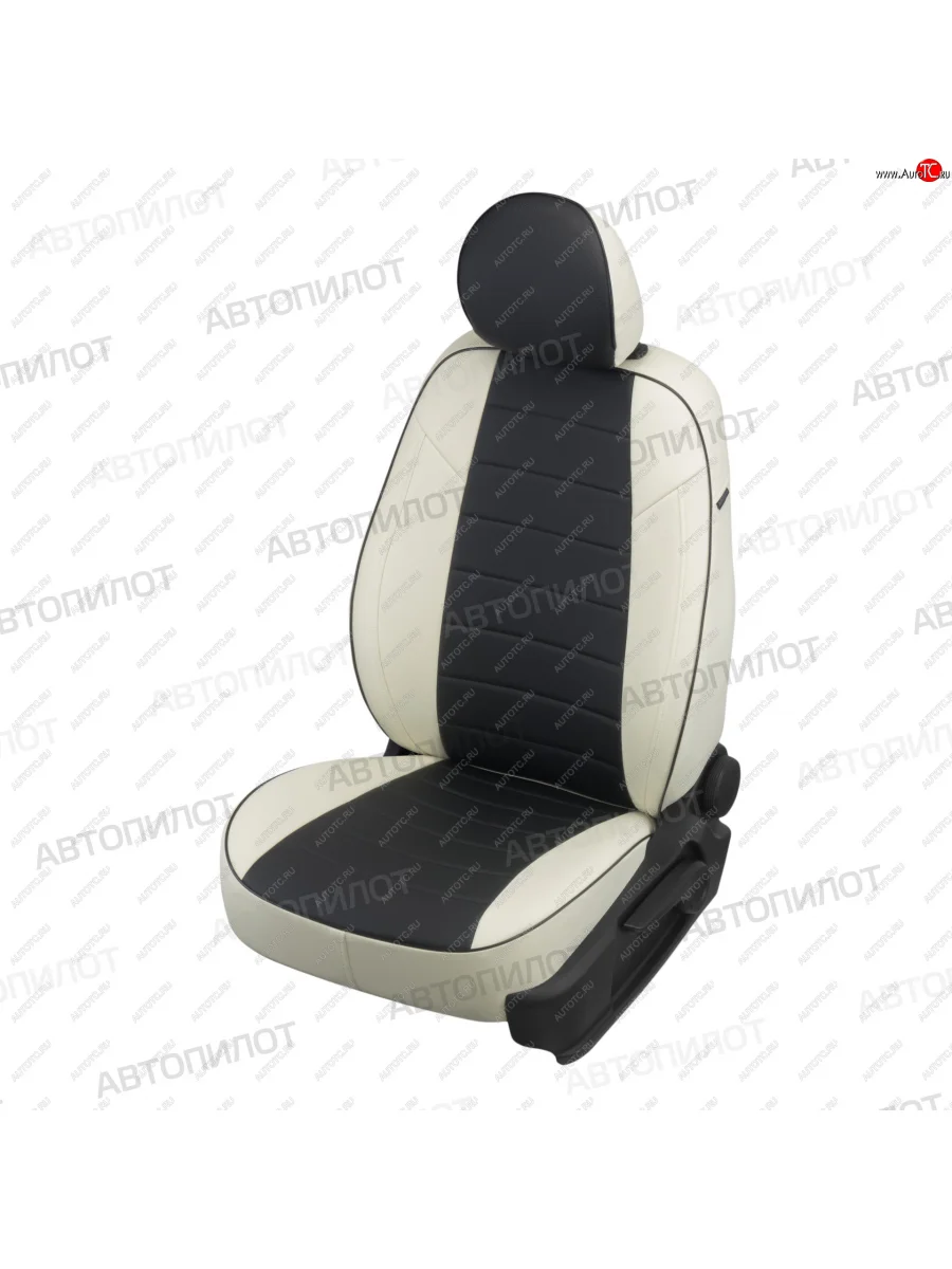 Чехлы сидений (экокожа) Автопилот Honda Accord 7 CL седан дорестайлинг (2002-2005) (белый/черный)  в Керчи Республика Крым