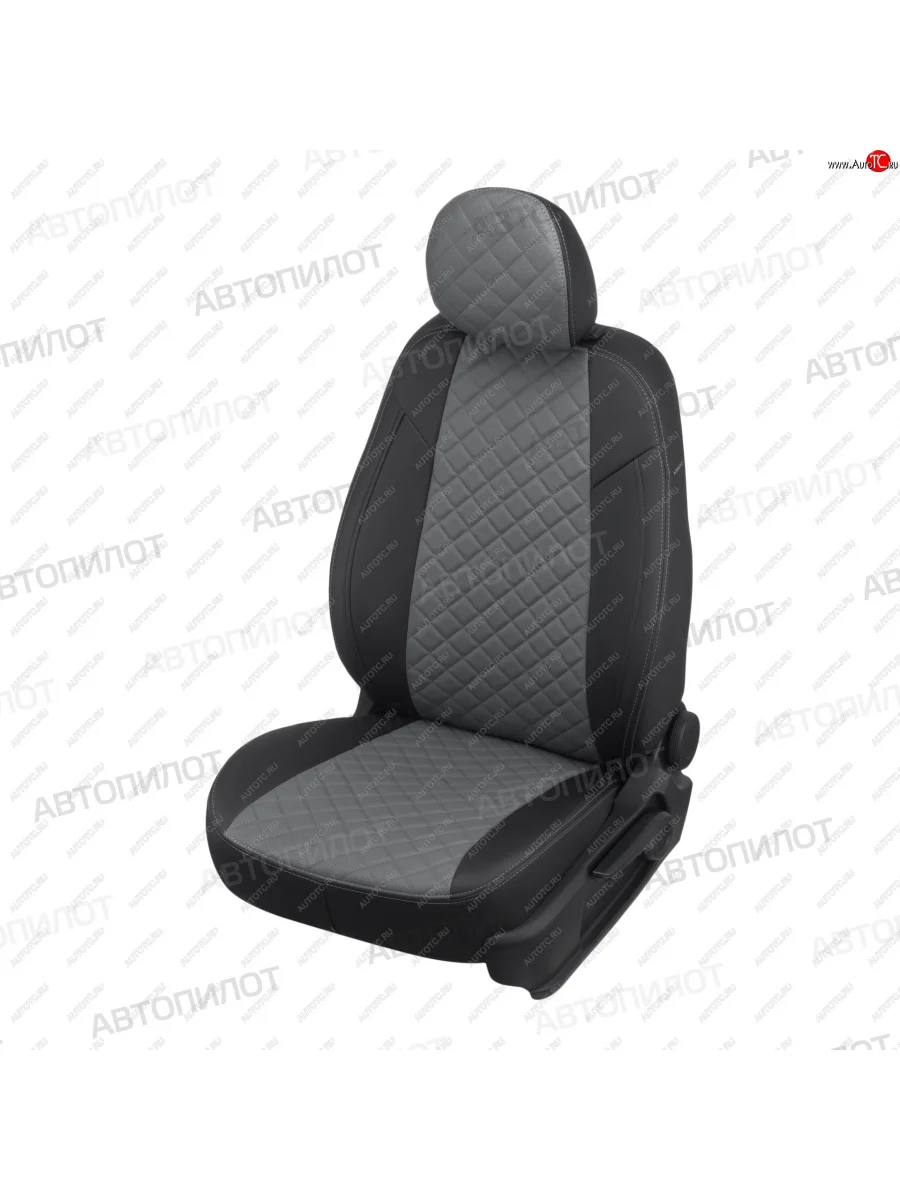 Чехлы сидений (экокожа) Автопилот Ромб Honda Accord 7 CL седан дорестайлинг (2002-2005) (черный/серый)  в Керчи Республика Крым