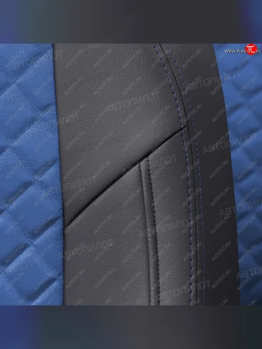 Чехлы сидений (экокожа/алькантара) Автопилот Ромб (черный/синий) Haval M6 (2021-2025)