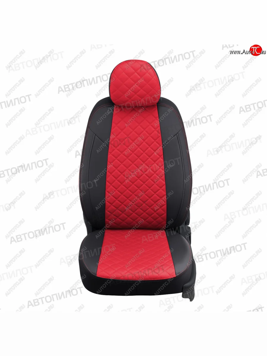 Чехлы сидений (экокожа) Автопилот Ромб Honda CR-V RD4,RD5,RD6,RD7,RD9  дорестайлинг (2001-2004) (черный/красный)  в Керчи Республика Крым
