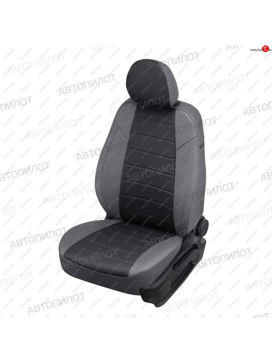 Чехлы сидений (экокожа) Автопилот Honda CR-V RE1,RE2,RE3,RE4,RE5,RE7 дорестайлинг (2007-2010) (серый/черный)  в Керчи Республика Крым