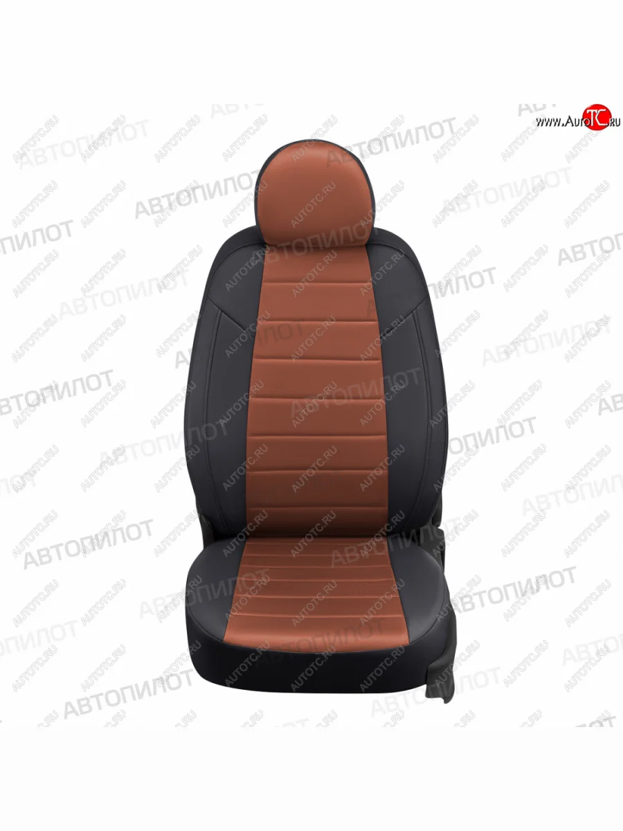Чехлы сидений (экокожа/алькантара) Автопилот Honda Element 1 YH 2-ой рестайлинг (2008-2011) (черный/коричневый)  в Керчи Республика Крым
