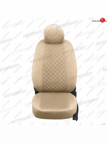 Чехлы сидений (экокожа/алькантара, 60/40) Автопилот Ромб (бежевый) Hyundai Accent  2 LC (1999-2012) седан дорестайлинг (ТагАЗ)