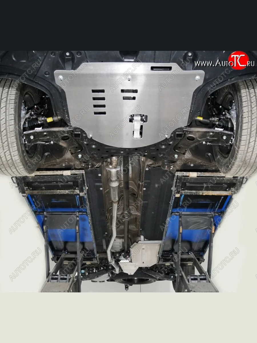 Комплект защиты картера и КПП, заднего редуктора, топливного бака (алюминий 4мм. 2.2) TCC Hyundai Palisade LX2 (2018-2022)  в Перми Пермском крае