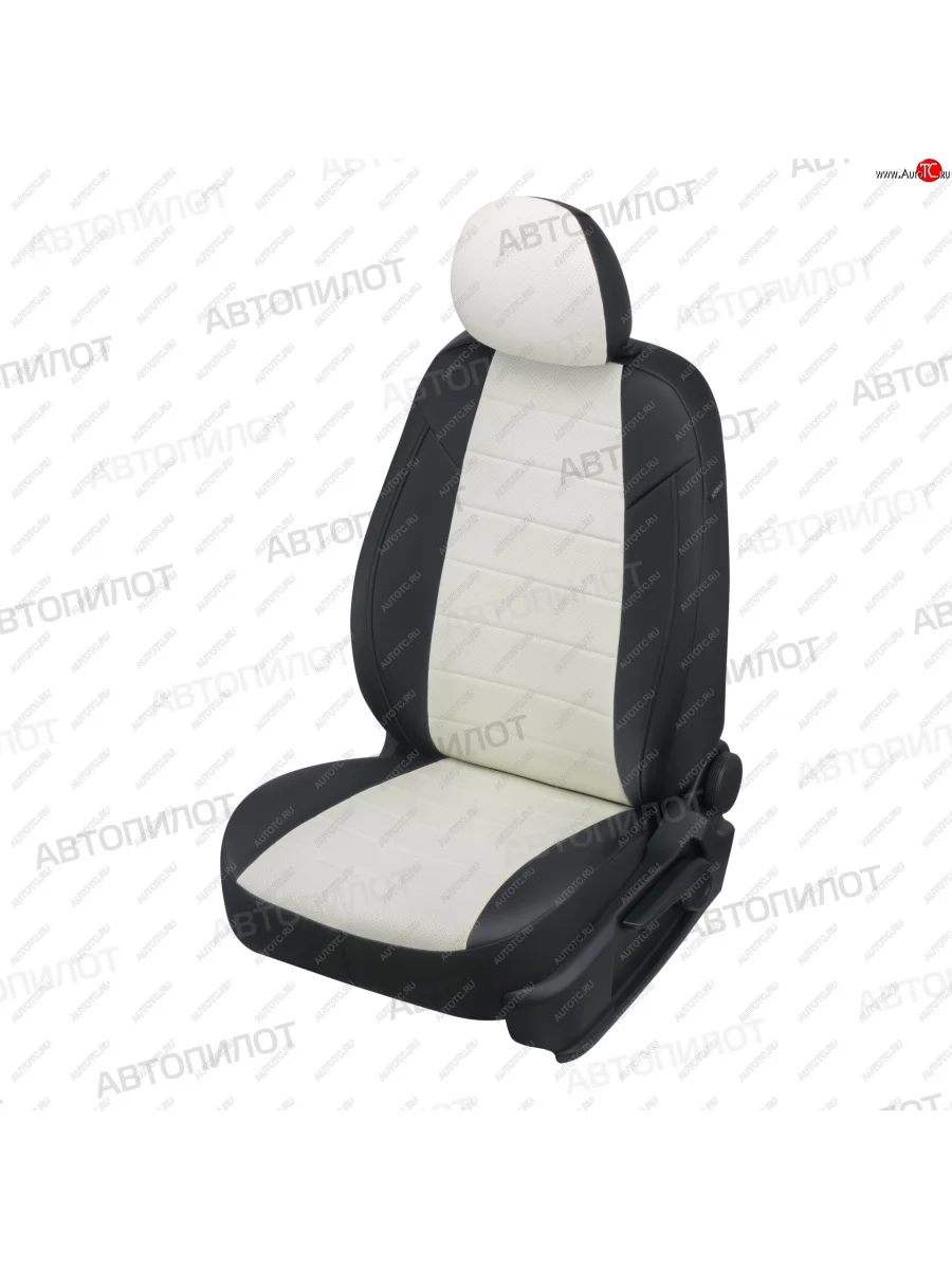 Чехлы сидений (экокожа, сплошное заднее сиденье) Автопилот  Hyundai Getz (2002-2010) TB (черный/белый)  в Перми Пермском крае