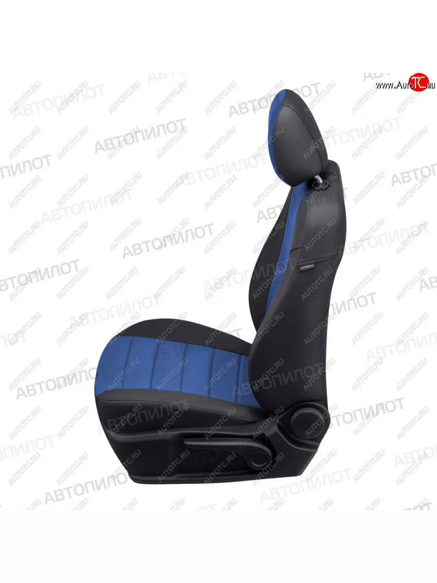 Чехлы сидений (экокожа/алькантара, 8 мест) Автопилот  Hyundai Starex/Grand Starex/H1 (2007-2022) TQ (черный/синий)  в Керчи Республика Крым