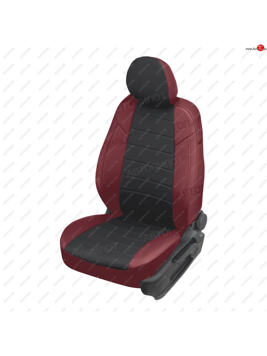 Чехлы сидений (экокожа) Автопилот Hyundai I30 FD хэтчбек дорестайлинг (2007-2010) (бордовый/черный)  в Керчи Республика Крым