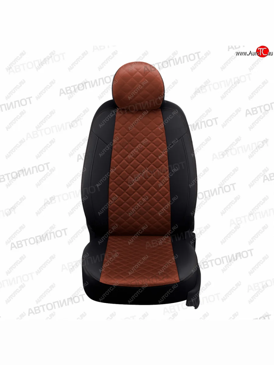 Чехлы сидений (экокожа/алькантара) Автопилот Ромб  Hyundai I30 (2007-2012) FD (черный/темно-коричневый)  в Керчи Республика Крым