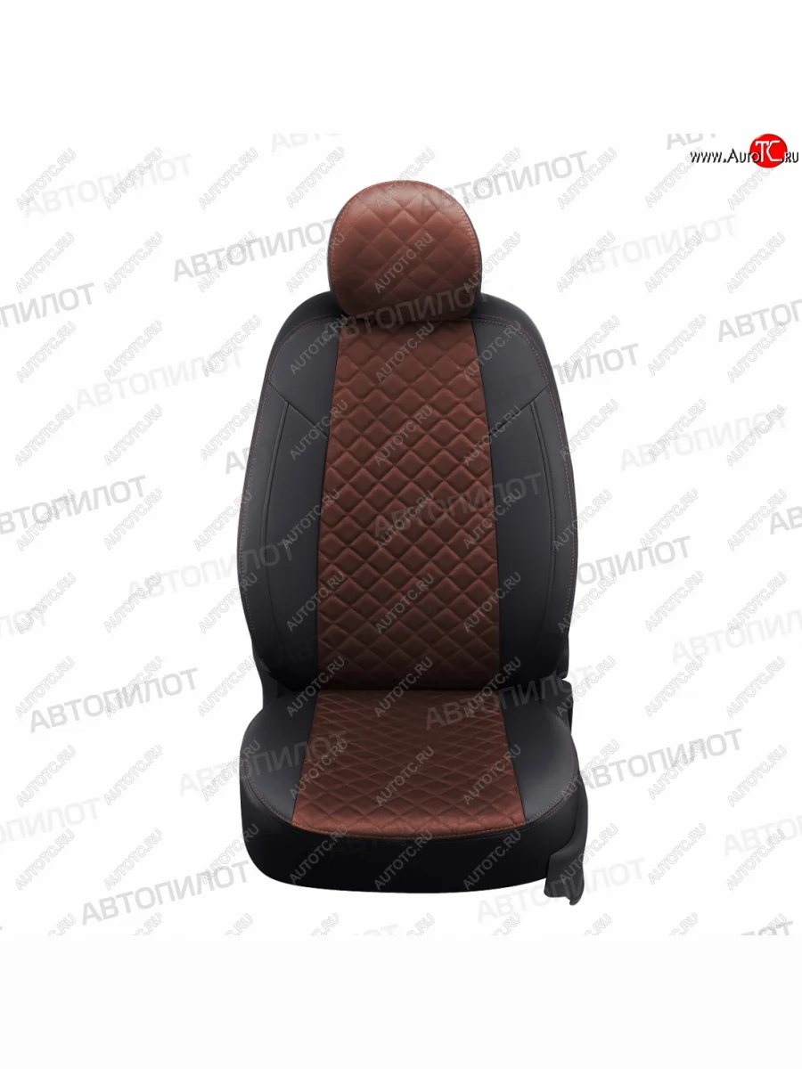 Чехлы сидений (экокожа/алькантара) Автопилот Ромб  Hyundai Matrix (2001-2010) 1 FC (черный/шоколад)  в Керчи Республика Крым