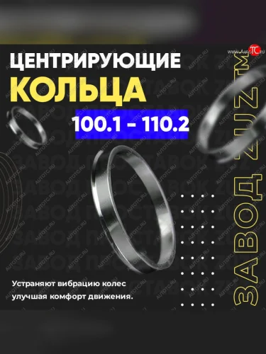 Алюминиевое центровочное кольцо  (4 шт) ЗУЗ 100.1 x 110.2 
