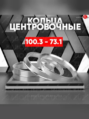 Алюминиевое центровочное кольцо  (4 шт) ЗУЗ 73.1 x 100.3 
