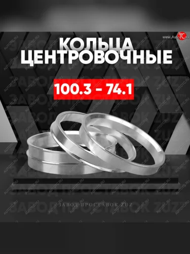 Алюминиевое центровочное кольцо  (4 шт) ЗУЗ 74.1 x 100.3 