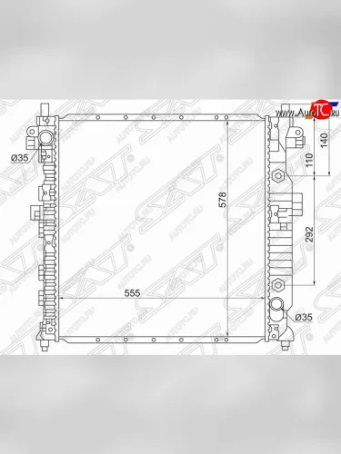 Радиатор двигателя SAT SSANGYONG Actyon 1 (2006-2010)