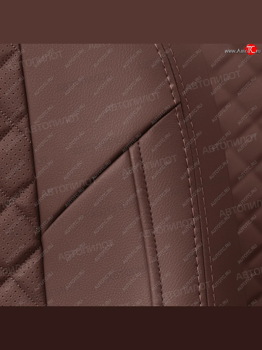 Чехлы сидений (экокожа) Автопилот Ромб Hyundai Solaris RBr хэтчбэк дорестайлинг (2010-2014) (темно-коричневый)  в Керчи Республика Крым