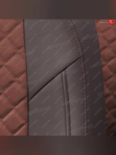 Чехлы сидений (экокожа/алькантара, 8 мест) Автопилот Ромб (шоколад) Hyundai Staria  US4 (2021-2022)