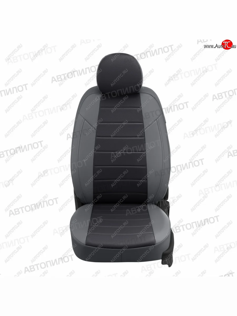 Чехлы сидений (экокожа) Автопилот Hyundai Terracan HP дорестайлинг (2001-2004) (серый/черный)  в Керчи Республика Крым