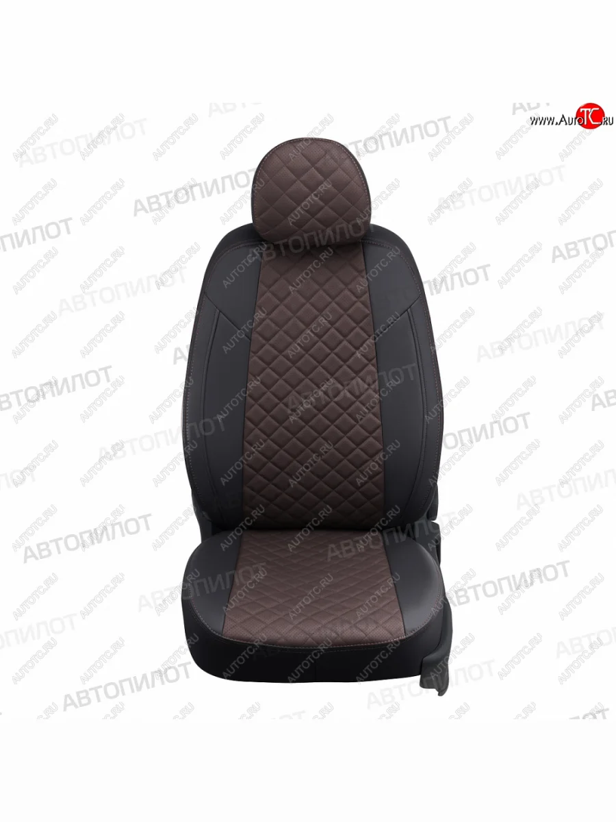 Чехлы сидений (экокожа) Автопилот Ромб Hyundai Terracan HP дорестайлинг (2001-2004) (черный/шоколад)  в Керчи Республика Крым