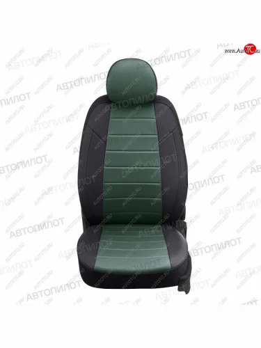 Чехлы сидений (экокожа, 7 мест) Автопилот (черный/зеленый) Hyundai Trajet (1999-2008)
