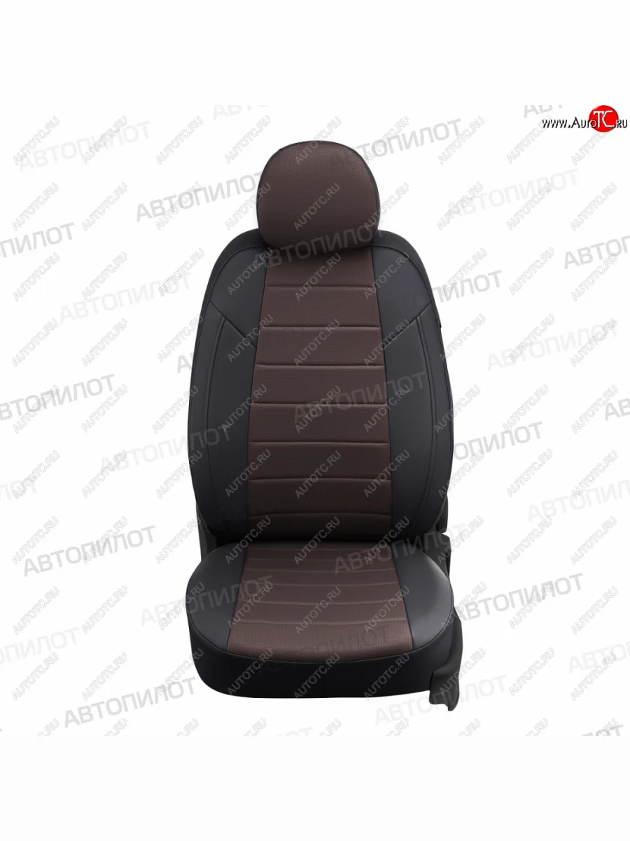 Чехлы сидений (экокожа, 7 мест) Автопилот Hyundai Trajet (1999-2008) (черный/шоколад)  в Керчи Республика Крым