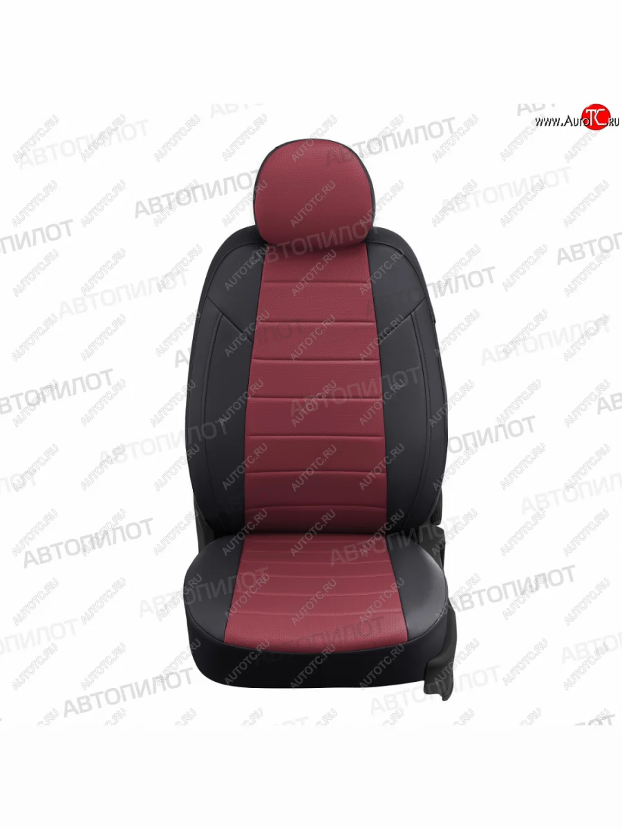 Чехлы сидений (экокожа) Автопилот KIA Carens FC, RS дорестайлинг (1999-2002) (черный/бордовый)  в Перми Пермском крае