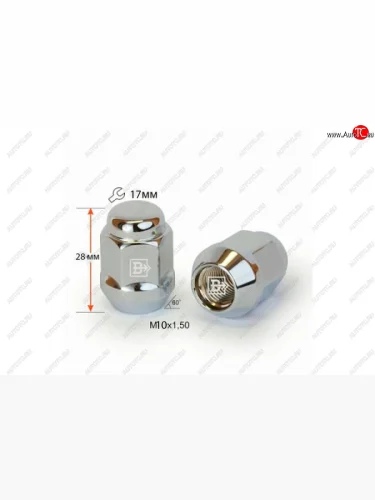 Гайка под гаечный ключ (пос.место: конус, 28 мм, 10x1.5) диска колеса Вектор 