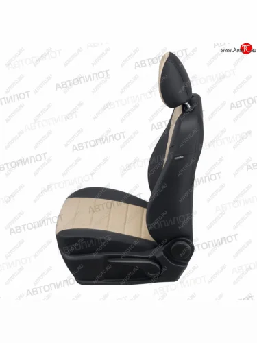 Чехлы сидений (экокожа/алькантара) Автопилот (черный/бежевый) KIA Ceed 2 JD рестайлинг, хэтчбэк (2015-2018)